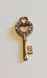 Ключ злато с камъни  1.0х2.5 см.  KG1025