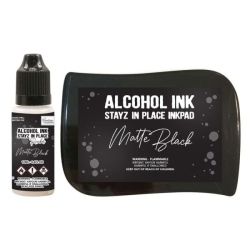 Stayz Alcohol Ink Pad+Reinker - Алкохолно мастило 12 мл. и тампон - Matte Jet Black