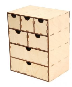 Дървена кутия 7 чекмеджета 19х13,5х24см 1246