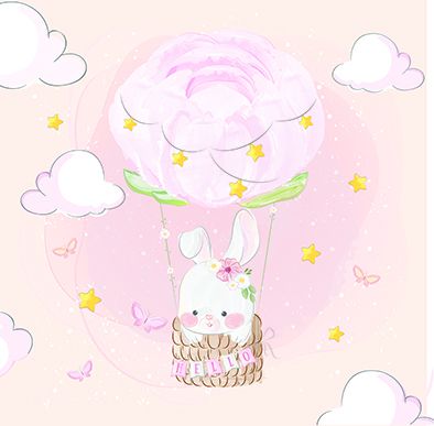 Лист дизайнерска хартия Cute Little Bunny 30x30 - CREA2001-01
