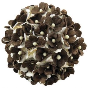 Paper Blossoms 10 pcs - TONE BROWN MULBERRY PAPER SWEETHEART BLOSSOM FLOWERS