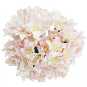 Paper Blossoms 5 pcs - LIGHT PINK MULBERRY PAPER LILY FLOWERS MKX-136