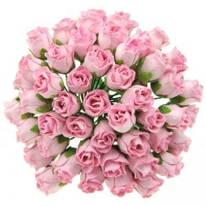 Хартиени цветя, 5 бр. -PINK HIP ROSEBUDS GST-027
