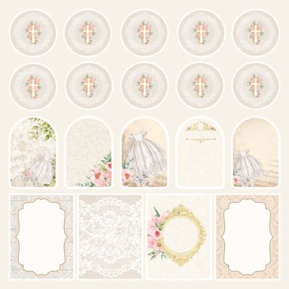 Design Paper Christening Girl 30x30 tags - CREA2202-tags