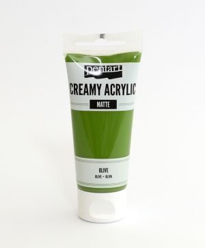 Creamy acrylic paint matte 60 ml - olive