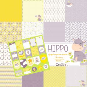 Дизайнерска хартия Hippo 30x30 cm - CREA200530