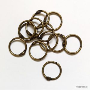 Album metal rings 15mm - antique brass