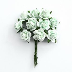 Хартиени цветя, 10бр. - Aqua roses MKX-030