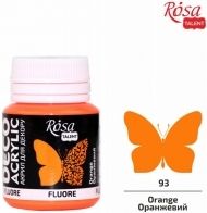 Светеща  Акрилна Боя за Крафт Проекти Rosa Deco 20 ml - оранж fluo93
