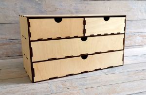 Дървена кутия 4 чекмеджета 20х16х35 см 1248