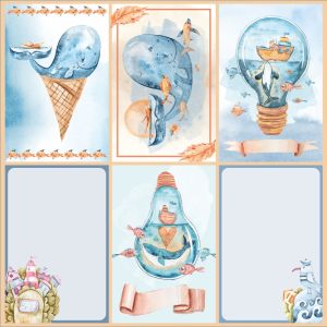 Лист дизайнерска хартия Ocean Stories 30x30 - CREA2102-CARDS