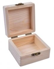 Малка Дървена Кутийка  (Мини кутийка за Съкровища) 8 x 8 x 4.5 cm  10605