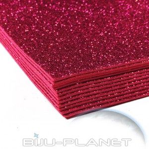  Glitter Paper red foam  : 1 mm  А4